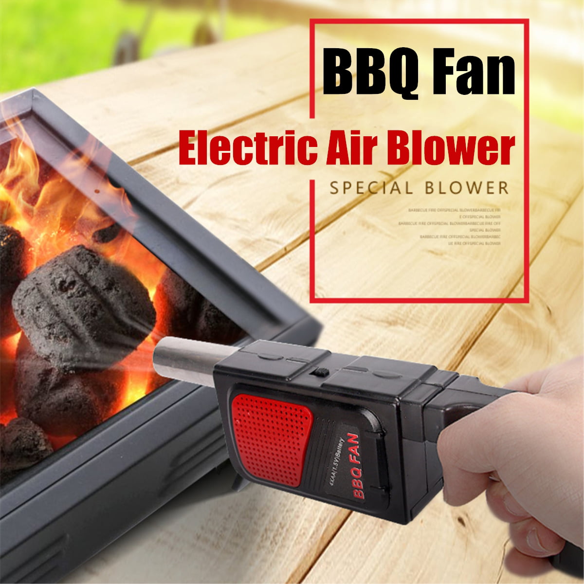 Electric Cooking BBQ Fan Air Blower For Barbecue Fire Bellows Camping Picnic USA 
