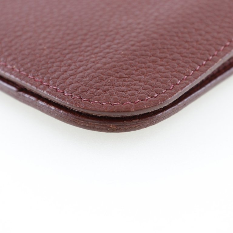 Porte-monnaie Long Hermès Dogon - Cuir Togo Rouge - Pour Femme - Occasion Très Bon état