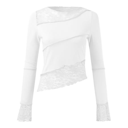 

FuChenYu Womens Rash Guard Rash Guard Women Round Neck Fashionable Slim Fit Sexy Moisture Wicking Shirts for Women Rash Guard for Women White S