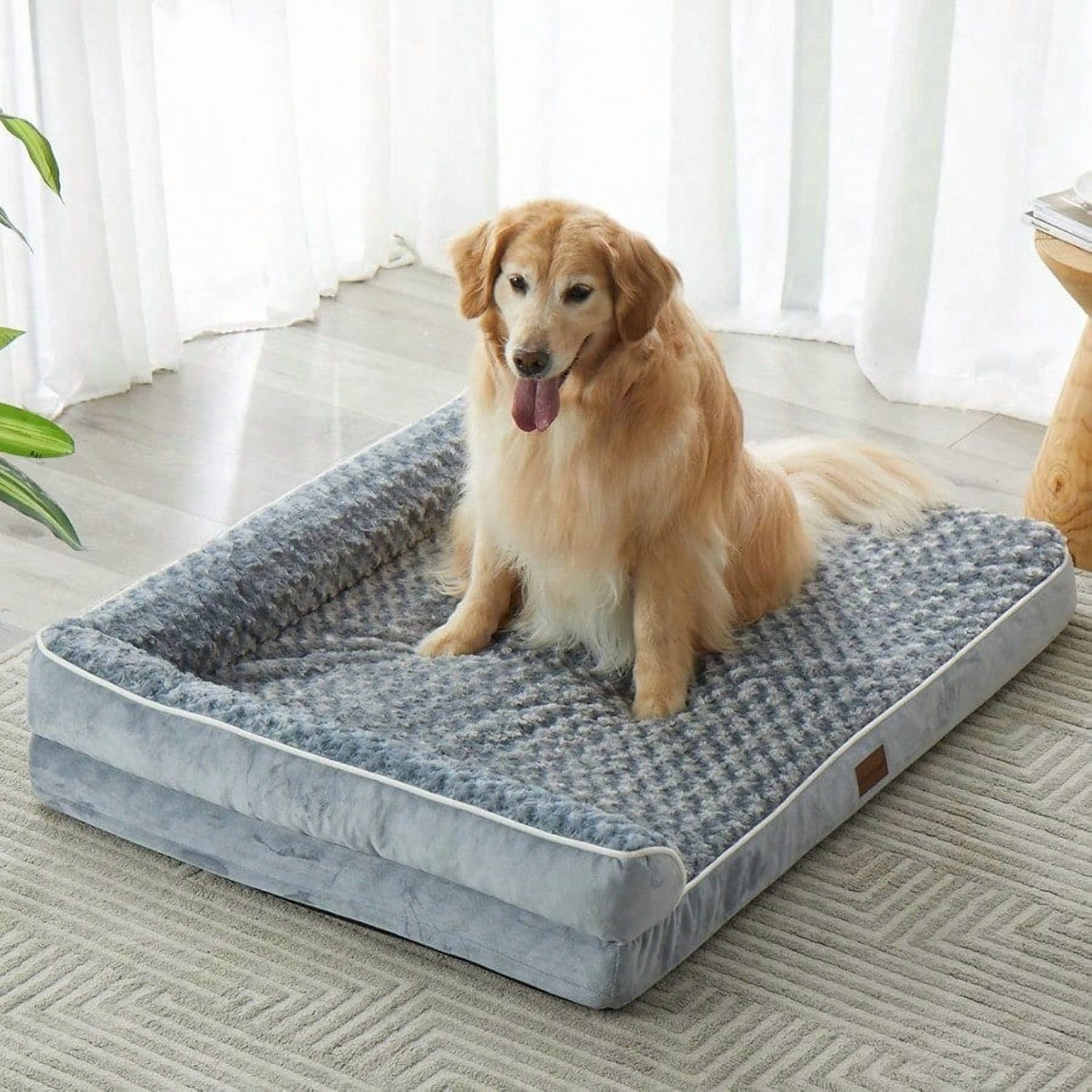 Orthopedic Dog Bed for Large DogsBig Waterproof Sofa Dog Bed with Removable Washable Cover Washable Pet Bed with Waterproof Lining and Noid Bottom Pet Bed for Large Dogs