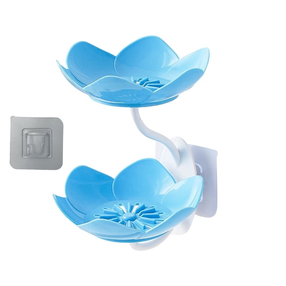 Wall Mounted Soap Dish with Drainage, Double Bar Soap Holder for Bathroom and Kitchen