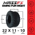 thumbnail image 2 of MASSFX SL 22x11-10 Front/Rear Golf Cart Tire, QUAKE Grey Wheel 10x7 4/101.7 4pk, 2 of 9