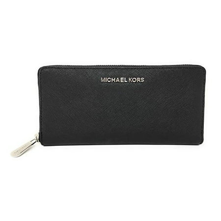 - Michael Kors Jet Set Travel Continental Zip Around Giftable Series Leather Wallet (Black)