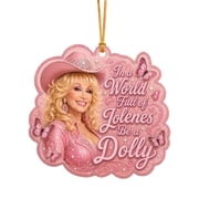 Pink Dolly Memorial Christmas Ornament Dolly Themed Collectible Decor Country Music Memorial Ornament Dolly Collectible Christmas Keepsake Xmas Hanging Decor Gift