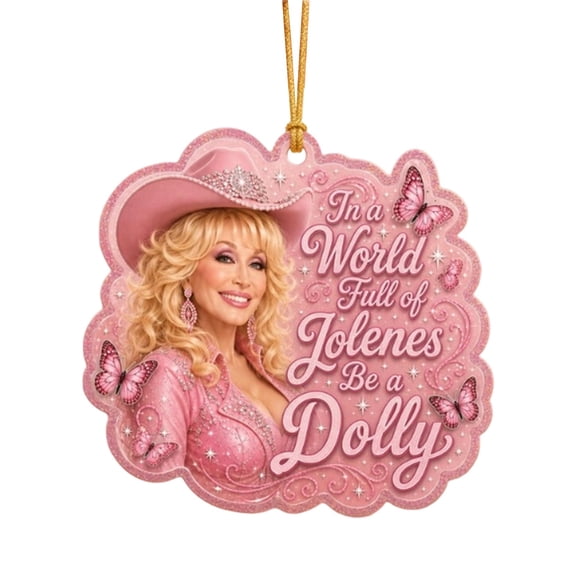 Dolly Memorial Parton Christmas Ornament,Christmas Ornament, 2d Acrylic Hanging Pendant, Country Music Keepsake Tree Decor, Double-Sided Printed Holiday Decoration For Home Office Shelf Mantel, Gift