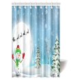 thumbnail image 1 of Cortina de ducha Navideña ABPHQTO Muñeco de Nieve Feliz 120x180 cm, 1 of 2