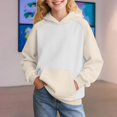 thumbnail image 2 of KAUOD Girls Cotton Hoodies Cute Thick Pullover Hoodie Sweatshirts Teen Youth Long Sleeve Preppy Fleece Sweatshirts Tops, 2 of 7