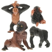 Orangutan Toy Model Animal Childrens Toys Imitation Chimpanzee Forest Figurine 4 Pcs