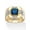 Blue Spinel, variant on Men's 1.78 TCW Square-Cut Simulated Ruby, Blue Spinel and Cubic Zirconia Octagon Ring Gold-Plated