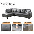 thumbnail image 3 of Caberryne Leather Sectional Sofa for Living Room Furniture Set,Ginger L-Shape Sofa Couch with Facing Left Chaise for Living Room/Office/Lounge/Apartment, 3 of 5