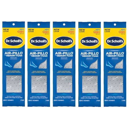 5 Pack - Dr. Scholl’s Air-Pillo with Memory Foam Insoles Men & Women Trim To Fit