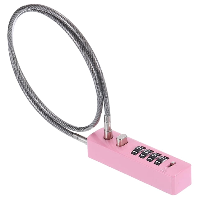 Candado de combinación con cable de repuesto de 4 dígitos, antirrobo para bicicleta con cable largo y suave para scooter eléctrico, casco, puerta de armario