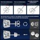 thumbnail image 5 of Pendientes Gugots Moissanite de 2 quilates, 6,5 mm x 2, chapados en oro blanco de 18 quilates, 5 of 9