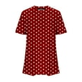 thumbnail image 5 of XUNKUSGA Womens Blouses Polka Dot Boho T-shirt Oversized Round Neck Tops Light Breathable Summer Outfits 2025, 5 of 5