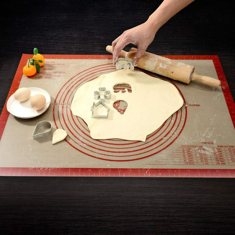 ULTRAKENO Silicone Pastry Mat Extra Large 28x20 Non-Stick Baking Mat with High Edge, Food Grade Silicone Dough Rolling Mat for Making
