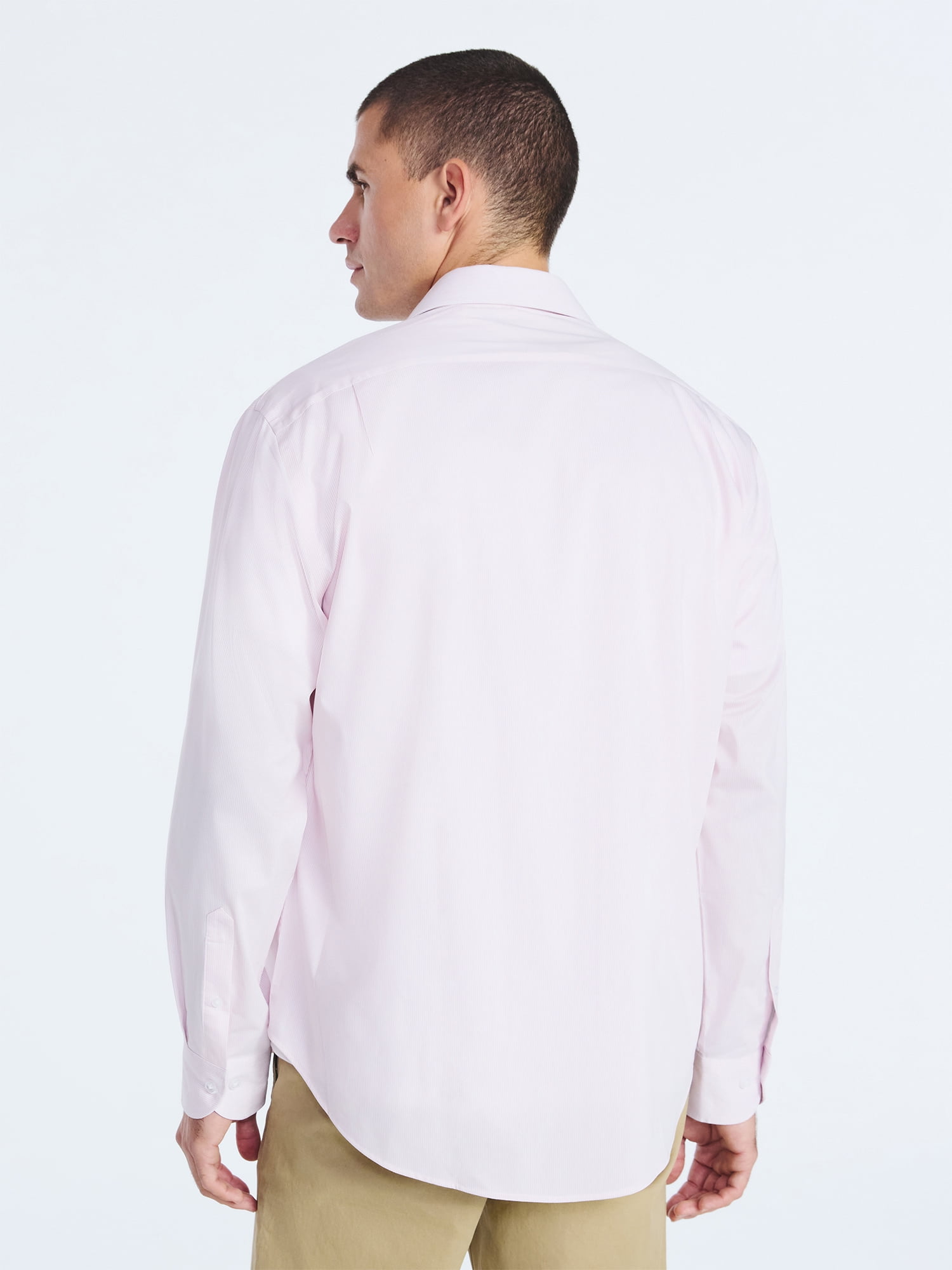 Free Assembly Men's Slim Fit Dress Shirt with Long Sleeves, Sizes 14/32 - 17/34