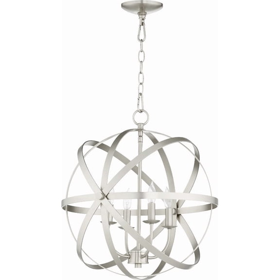 6009-4-65-Quorum Lighting-Celeste - 4 Light Sphere Chandelier in style - 19 inches wide by 21 inches high-Satin Nickel Finish    -Traditional
