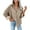 Beige, variant on Womens Corduroy Button Down Shirts Casual Long Sleeve Jacket Oversized Boyfriend Blouses Tops with Pockets