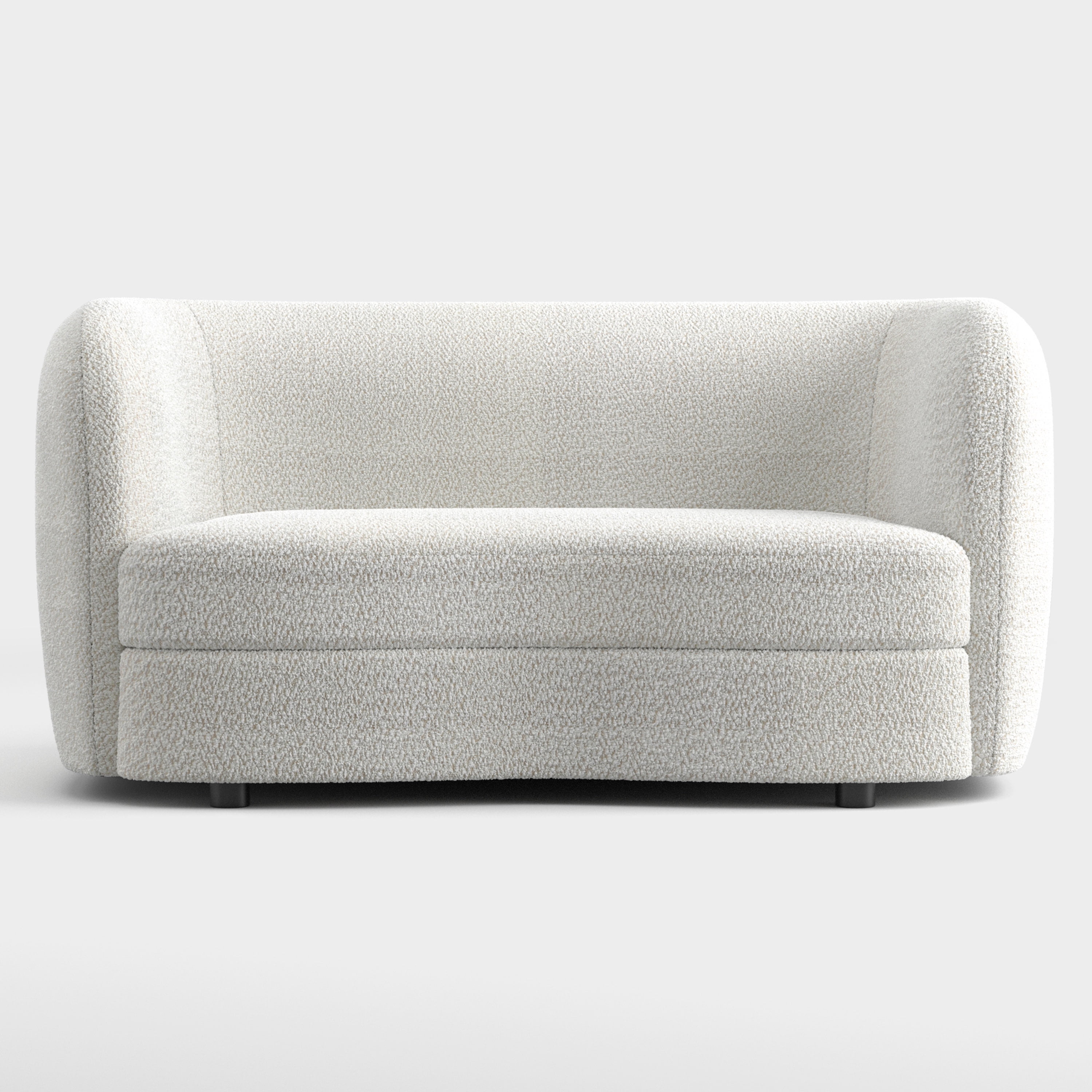Furniture of America Sonya Tuxedo Style Upholstered Boucle Fabric White Loveseat