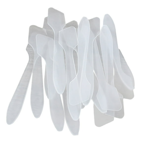 MUSEYA White Plastic Makeup Spatula Tool for Mask Use 150PCS Comfortable GripSpoons for Mixing Sampling Facial Cream Lotions