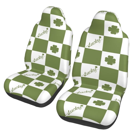 Clover Car Front Seat Covers Protectors , Clover Lucky Automotive Seat Covers for Cars Trucks Suv