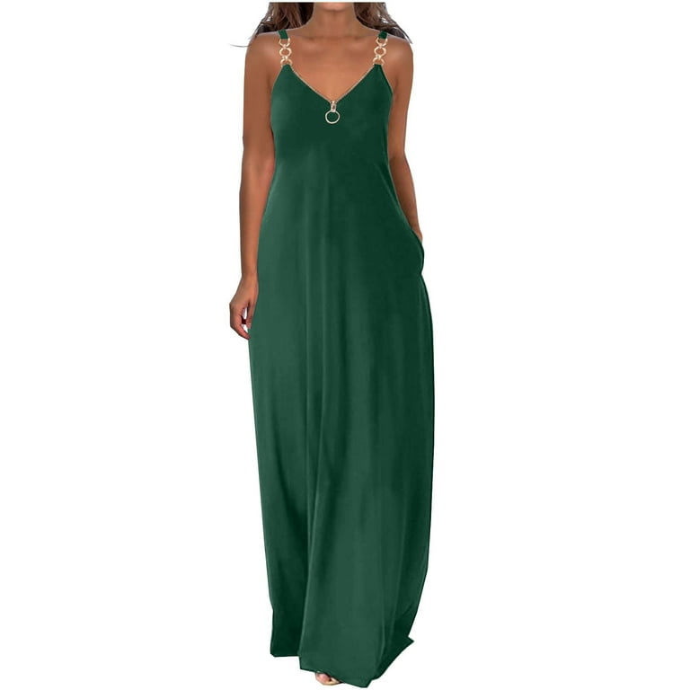 Lekwk Maxi Dresses for Women Sleeveless V Neck Long Dress Chain Strap Dress Pockets Loose Fit Summer Dresses Zipper Front Casual Beach Vacation Party, Lekwk Maxi Dresses for Women Sleeveless V Neck Long Dress Chain Strap Dress Pockets Loose Fit Summer Dresses Zipper Front Casual Beach Vacation Party,
