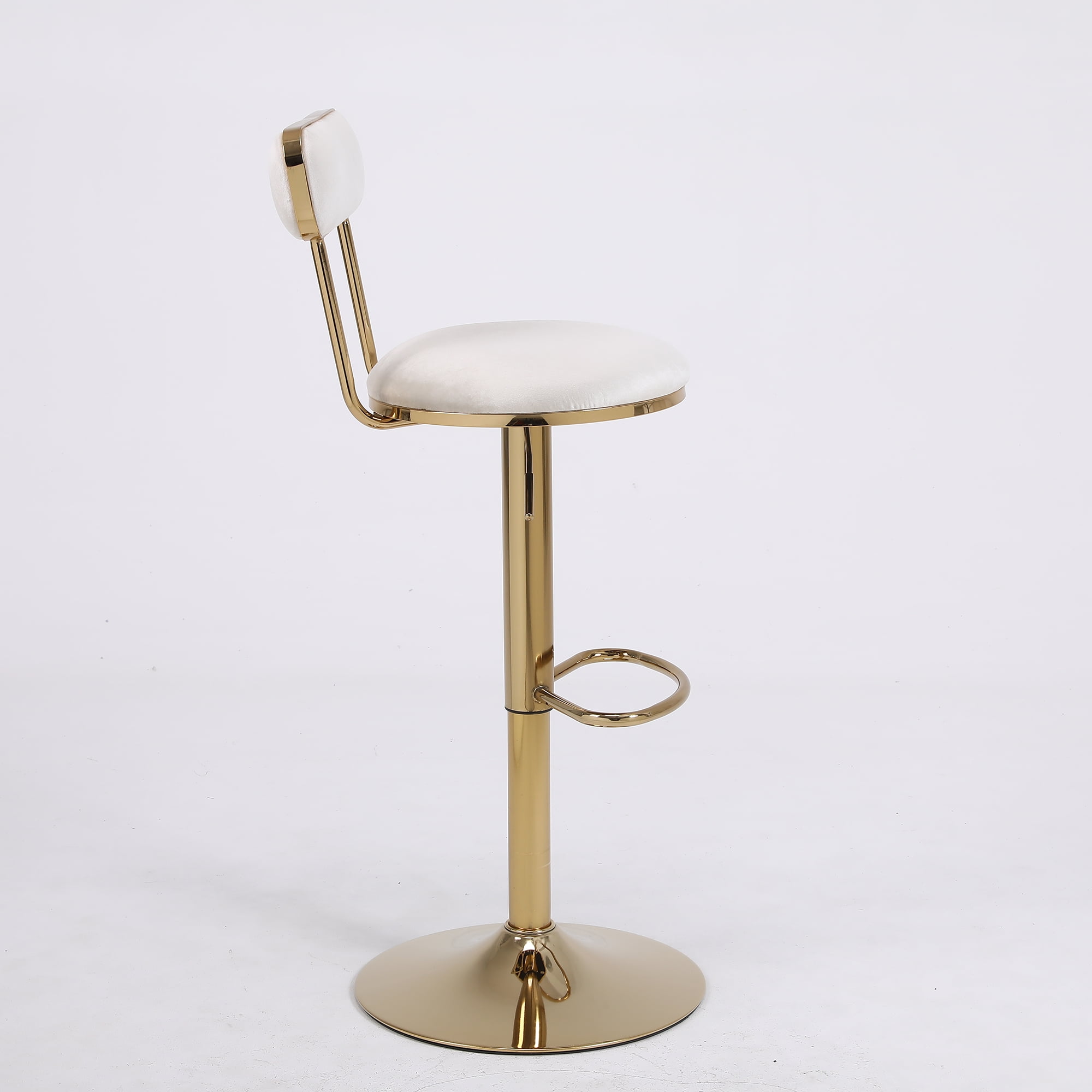 Kadyn Set of 2 Adjustable Counter Height Bar Stools with Back and Footrest, Beige Kadyn Set of 2 Adjustable Counter Height Bar Stools with Back and Footrest, Beige