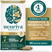 Neuriva Ultra Brain Supplements for Memory and Focus, Phosphatidylserine, Folic Acid, Vitamin B12 & Vitamin B6, 60 Count Capsules