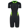 thumbnail image 3 of RUNQHUI Combinaison de Bain une Pièce pour Femme, Shorty, Manches Courtes, Plage, Natation, Surf, Combinaison, Vert Fluorescent, m, 3 of 7