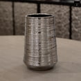 thumbnail image 2 of Lynde Combed Electroplated Metallic Vase, Decorative Modern Flower Vase for Home Décor, Living Room & Tabletop (Size- 5.00" D × 5.00" W × 7.50" H, silver), 2 of 7