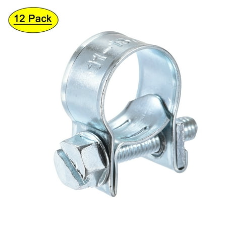 

Uxcell 11-13mm Mini Fuel Injection Hose Clamp Zinc Plated Steel Fuel Line Clamp 12 Pack