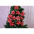 thumbnail image 2 of 12 Pack Rose Gold Xmas Glitter Poinsettia 5.1 inch Artificial Flowers Christmas Tree Decorations Clearance Ornaments, 2 of 4