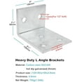 thumbnail image 2 of 2 Pcs 90 Degree Angle Bracket, 4-3/4" x 4" x 3-1/8", L Shape Corner Brace, 3/16" Thick, 2 of 3