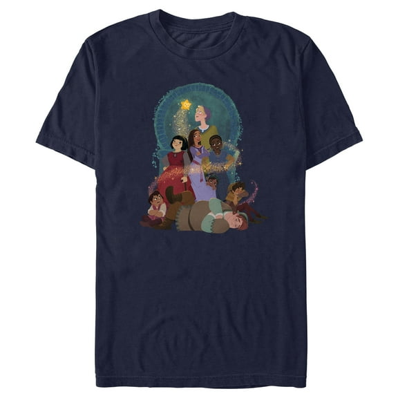 Men's Disney Wish Asha and the Teens T-Shirt - Navy Blue - Large