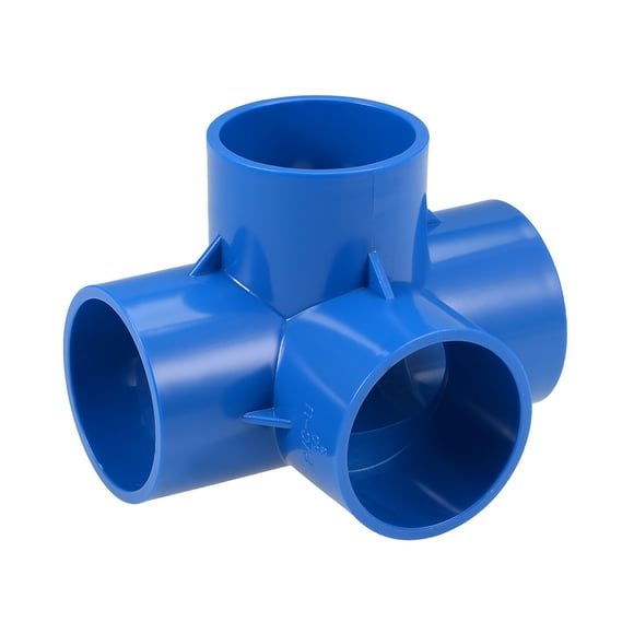 Unique Bargains 4-Way Elbow PVC Pipe Fitting,Furniture Grade,1-1/2-inch Size Tee Corner Fittings Blue