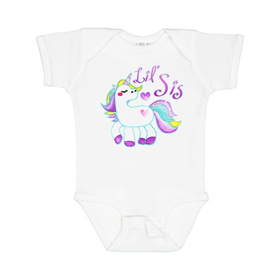 Inktastic Lil Sis Unicorn Little Sister Girls Baby Bodysuit