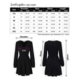 thumbnail image 6 of Leadingstar Women Solid Long Sleeve Elastic Waist Wrap V-Neck Fit Flare Dress Burgundy L, 6 of 9