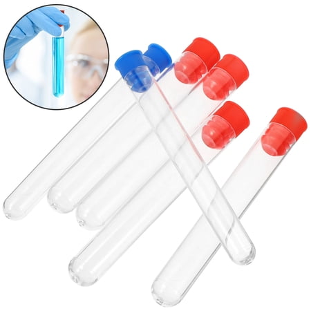 AURARMLET Clear Plastic Test Tubes 12 Pack 4.5 Inch x 0.6 Inch Science Lab Teaching Materials