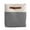 Grey, variant on Storage Basket with Leather Handle, 11.02 inch Fabric Storage Bin, Clothes Organizer Basket, Laundry Storage Basket, Foldable Linen Storage Box, Closet Blanket Organizer for Bedroom Household