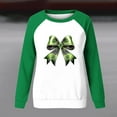 thumbnail image 6 of St Patricks Day Sweatshirt Women Shamrock Long Sleeve Shirt Casual Crewneck Pullover Adies Bow Print Tops St Patrick's Day Shirt, 6 of 7