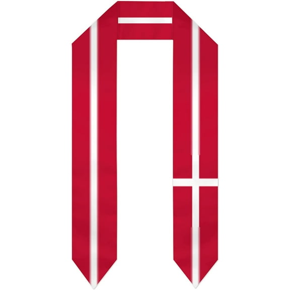 DABOYOZHZH Denmark Flag Graduation Shawl Sash Stole Wraps Scraf For International Study Pride Women Men