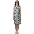 thumbnail image 2 of Moomaya Knee Length Summer Dresses Printed Back Slit Boat Neck Shift Dress, 2 of 4