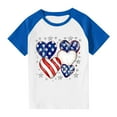 thumbnail image 7 of American Flag T-Shirt For Boys Girls Independence Day Patriotic Graphic Tees Kids Casual Raglan Short Sleeve Round Neck Top Blue 13-14 Years, 7 of 7