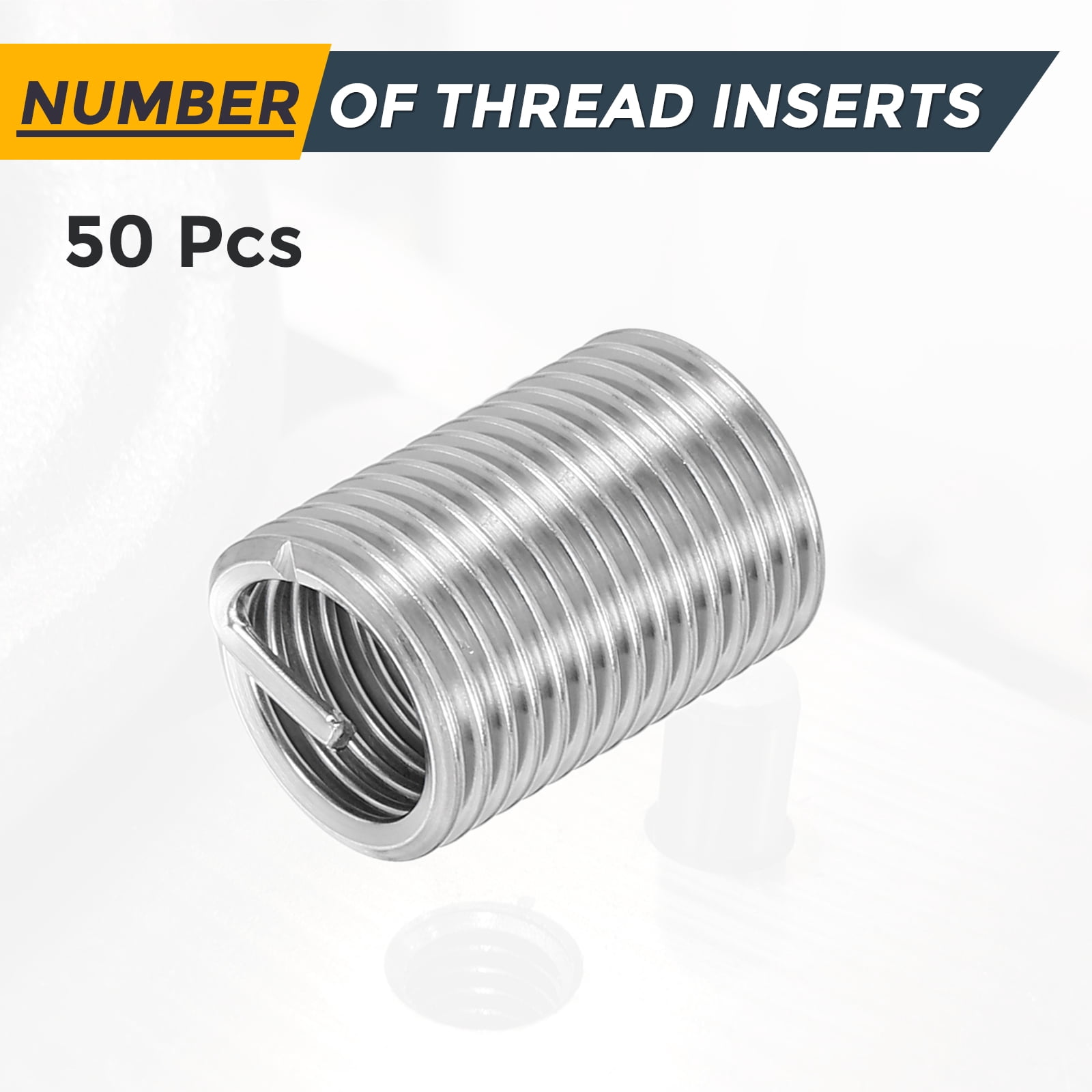Uxcell 50pcs Wire Thread Inserts M12 x 1.75 x 2.5D Metric Helical Threaded Sleeve