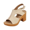 thumbnail image 5 of Heels for Women Open Toe Ankle Strap Chunky Heel Sandals Summer Wide Widths Dressy Slide Shoes Low Block Heeled Party Sandal Beige 6.5, 5 of 6