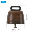 thumbnail image 2 of Unique Bargains 1.4 x 2.4 x 1.4' Mini Cow Bells, 4 Pcs, Red Bronze, 2 of 5