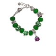 thumbnail image 2 of Delight Jewelry Silvertone Mini Hot Purple Ladybug - Green Irish Luck Bead Charm Bracelet, 7.5", 2 of 4