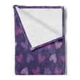 thumbnail image 2 of Valentines Day Soft Flannel Fleece Throw Blanket, Love Theme Striped Hearts February Fourteen Romantic Art, Cozy Plush for Indoor and Outdoor Use, 50" x 60", Quartz Lilac, by Ambesonne, 2 of 5