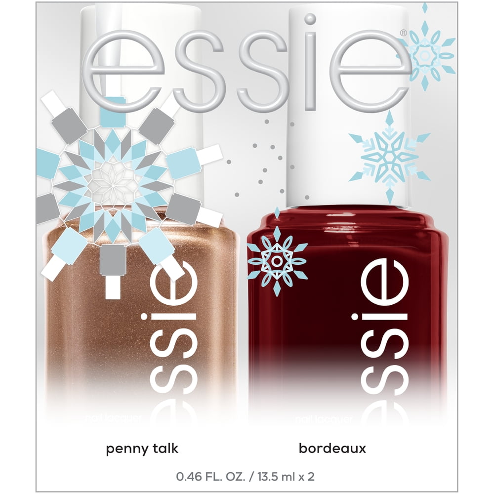 (18 value) essie holiday nail polish duo, penny talk and bordeaux, 2