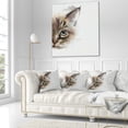 thumbnail image 3 of Designart Cat Half Face Watercolor - Animal Throw Pillow - 18x18, 3 of 5